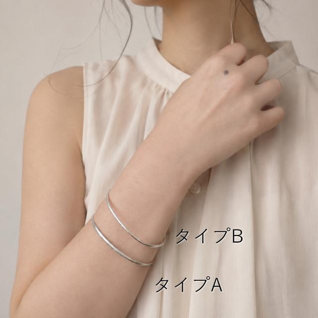 槌目 3mm甲丸線 2mm丸線 バングル シルバーブレスレット シルバー925