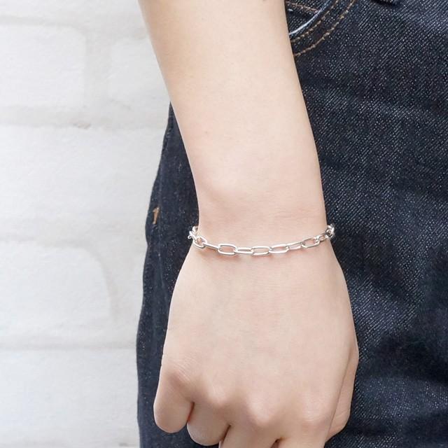 シルバー925 アズキチェーンブレスレット 太め シンプル あずき デザイン メンズ レディース ユニセックス silver925製 夏アクセ mens 送料無料の画像