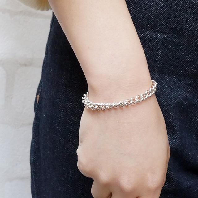 シルバー925 キヘイチェーンブレスレット 太め シンプル 喜平 デザイン メンズ レディース ユニセックス silver925製 夏アクセ mens ボリュームアクセの画像