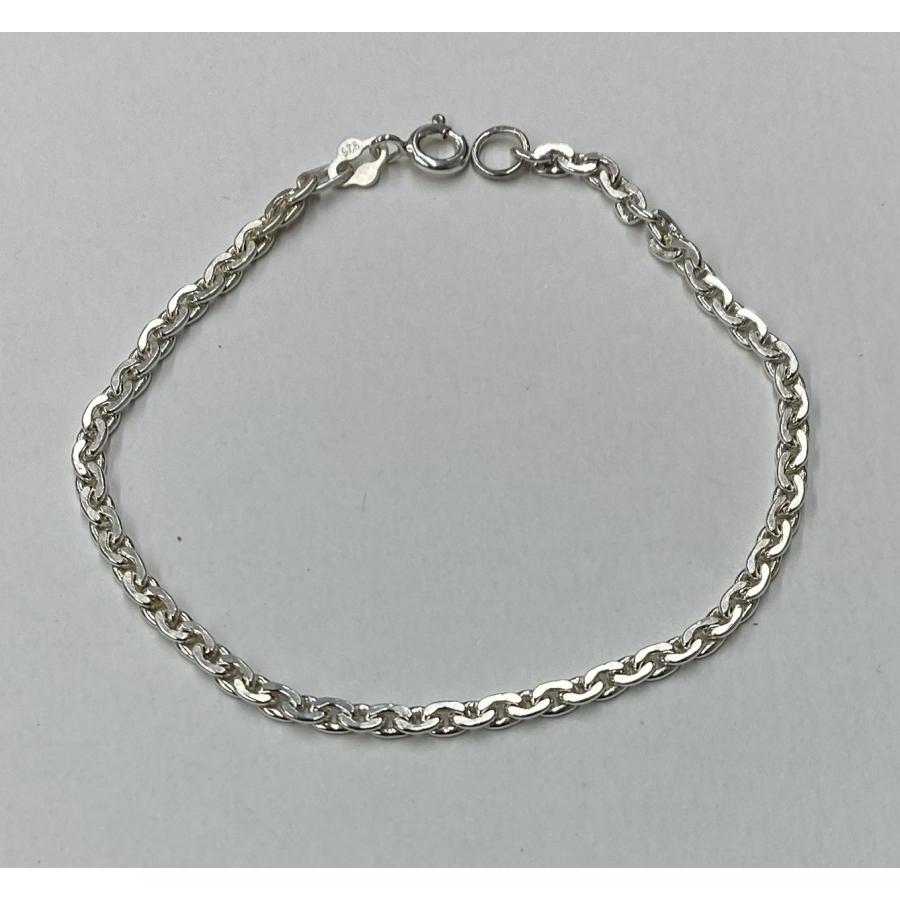 小豆(中)チェーンのブレスレット アズキチェーン：サイズ2mm シルバー