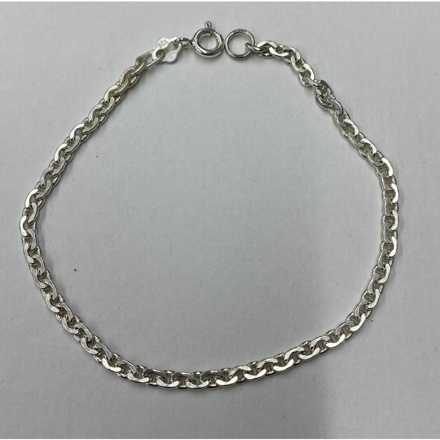 小豆(中)チェーンのブレスレット アズキチェーン：サイズ2mm シルバー