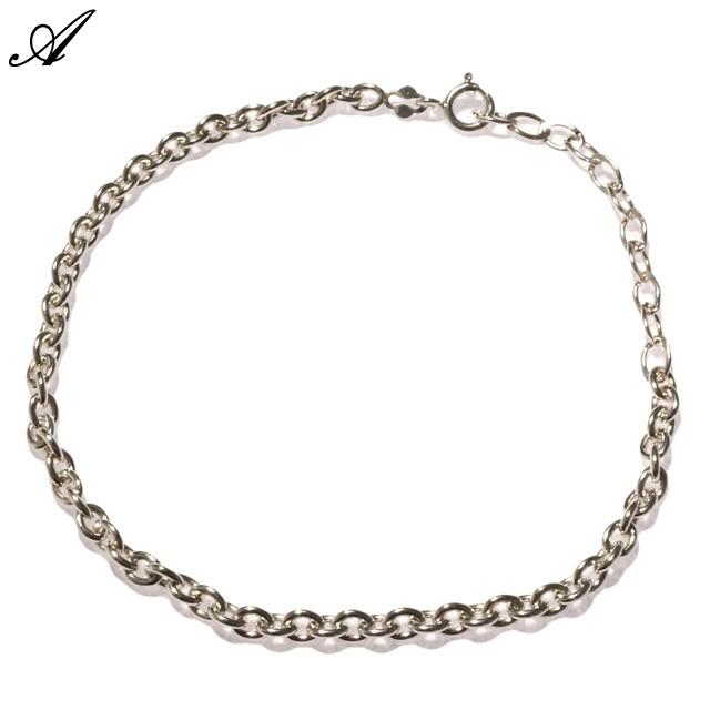 チェーンアンクレット シルバー925 重厚感 エスニック あずきチェーン