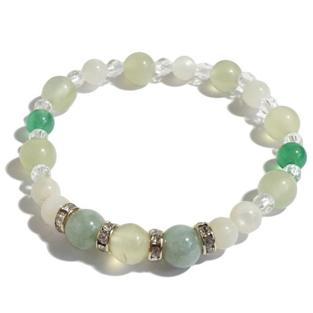 ブレスレット 天然石 翡翠 ムーンストーン ニュージェイド アゲート