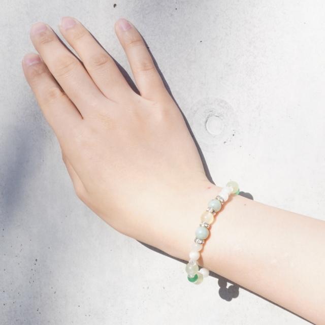 ブレスレット 天然石 翡翠 ムーンストーン ニュージェイド アゲート