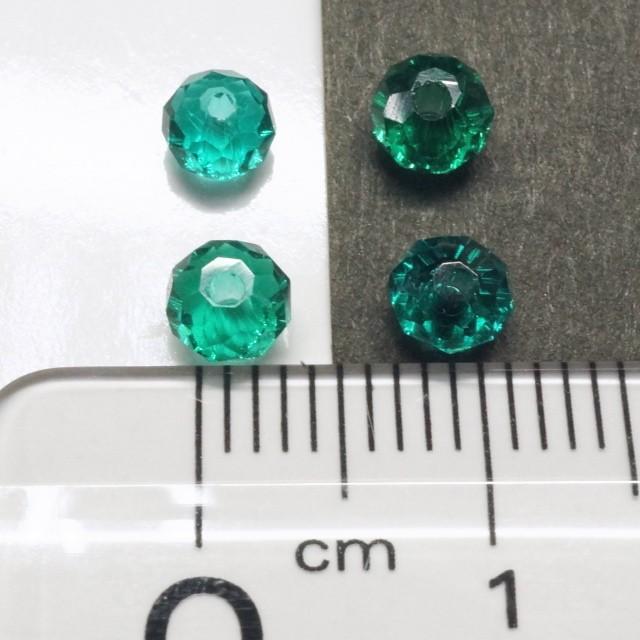 エメラルド　カット41㎝　ハンドメイド材料　ビーズ 多面カットビーズ直径4mm エメラルドブルー ガラスビーズ チェコビーズ