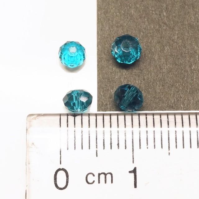 ボタンカットビーズ3x4.3mm エメラルドブルー 3gのグラム販売(約40個