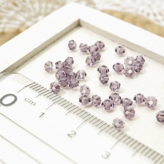 ガラスカットビーズ ソロバン直径3.4mm バイオレット 3gのグラム販売