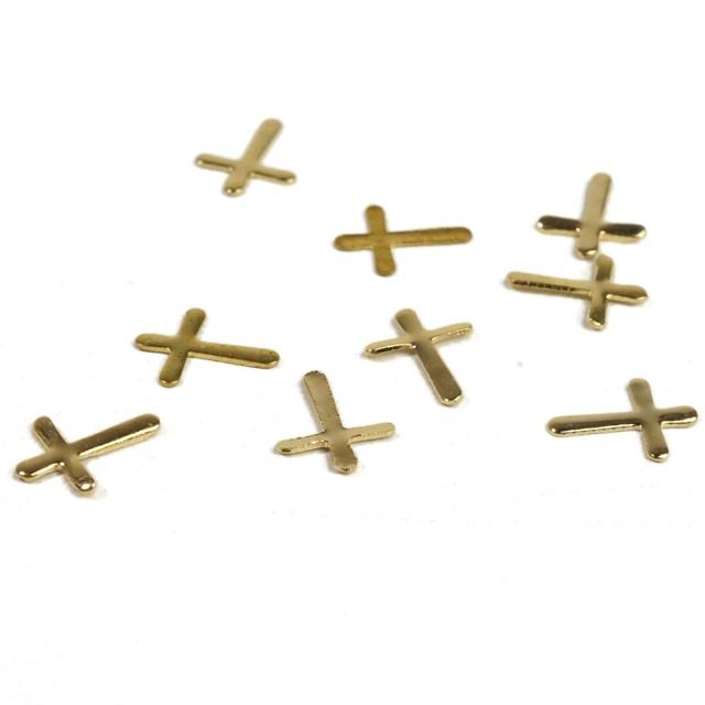 クロス 十字架 ゴールド プレート 10個1セット アクセサリーパーツ