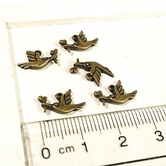 鳥 ゴールド アンティークゴールド 真鍮古美 5個1セット アクセサリー