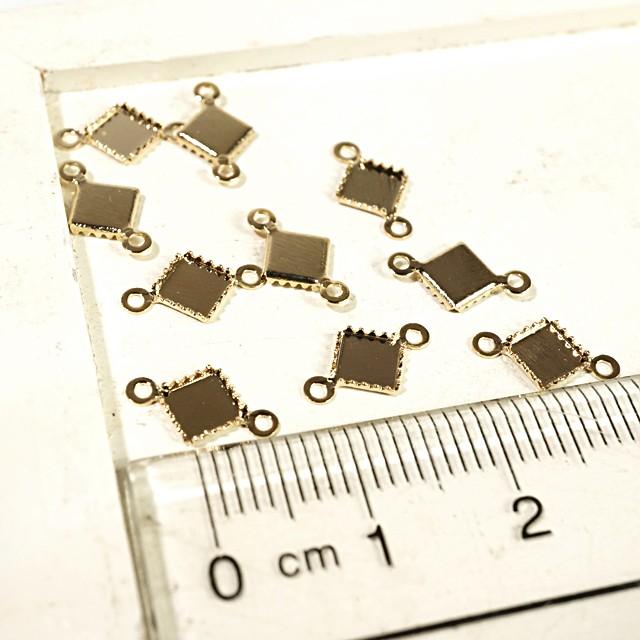 四角形 ゴールド 10個1セット アクセサリーパーツ : シルバーと 
