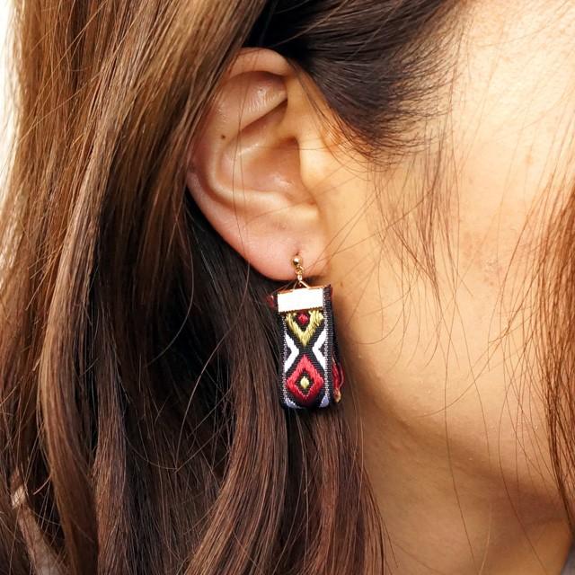 レディースピアス チロリアンテープ 民族衣装 スタッドピアス mens