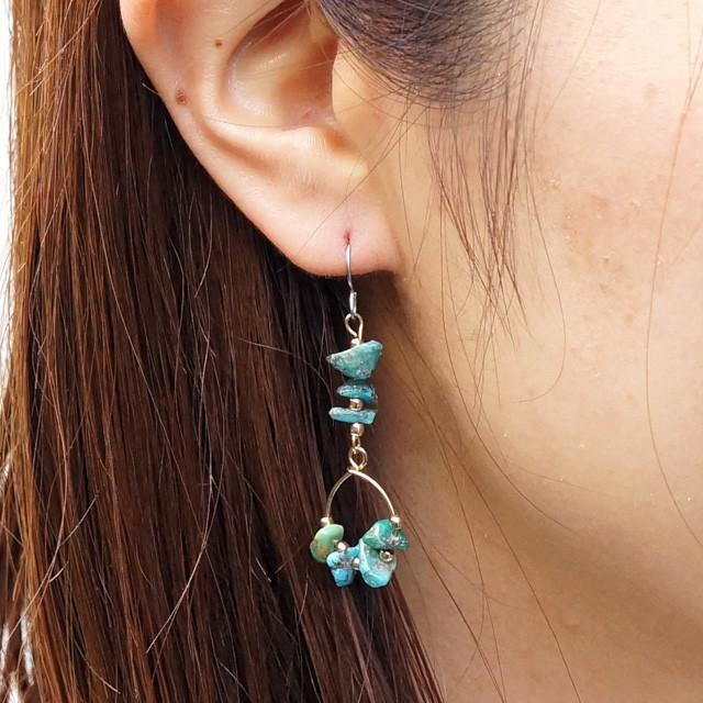 レディースピアス レディースアクセサリー ビーズ さざれ石 夏アクセ