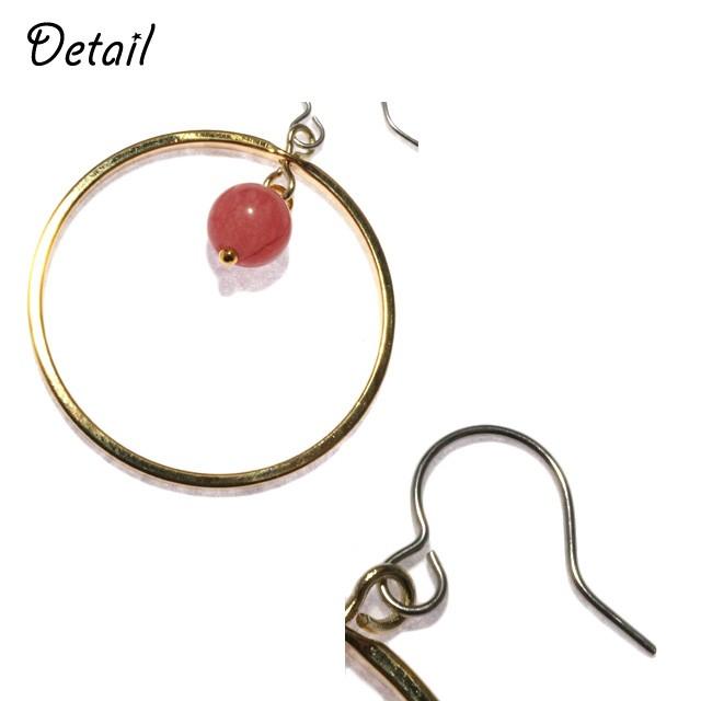 レディースピアス 天然石 パワーストーン ラウンド ハウライト