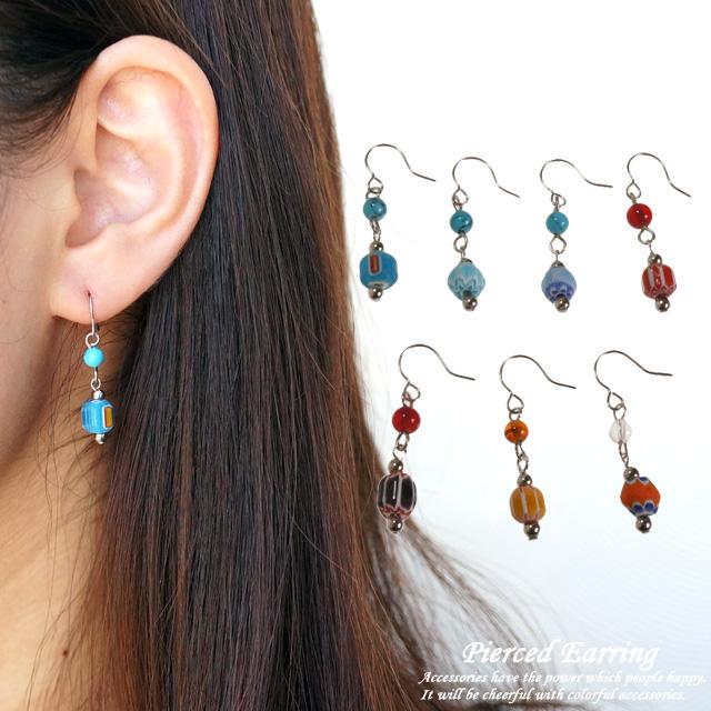 レディースピアス ビーズ カラフル キャンディ 飴 グミ お菓子 サージカルステンレスフック フックピアス 金属アレルギー対応 91 1115 シルバーとアクセサリーのゆかたん 通販 Yahoo ショッピング