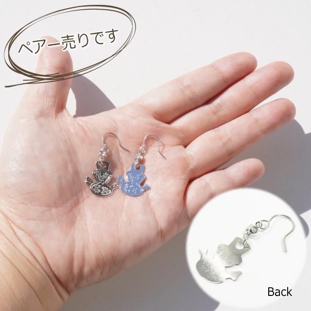 ピアス 雪だるま スノーマン 雪 スノーフレーク キラキラ サージカル