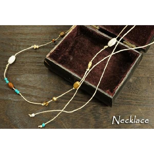 ネックレス エスニック ビーズ 装飾 紐ネックレス 長さ調節可能