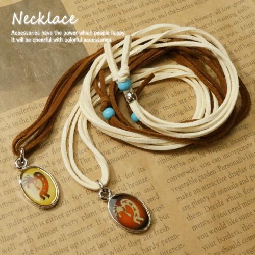 ネックレス 民族風 インディアン風 革紐ネックレス 長さ調節可能