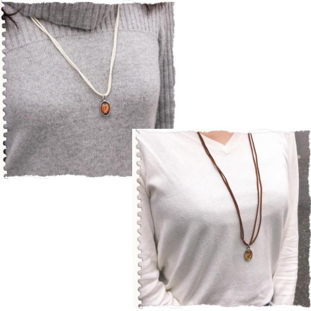 ネックレス 民族風 インディアン風 革紐ネックレス 長さ調節可能