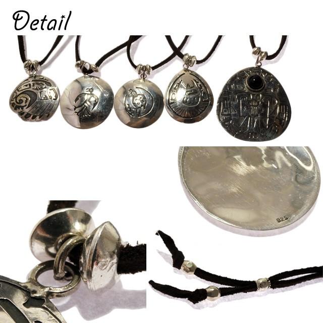 シルバー925 ネックレス 紐ネックレス ロングネックレス silver925 ネイティブアメリカン トライバル エスニック メンズ ユニセックス 男女兼用 夏 秋の画像