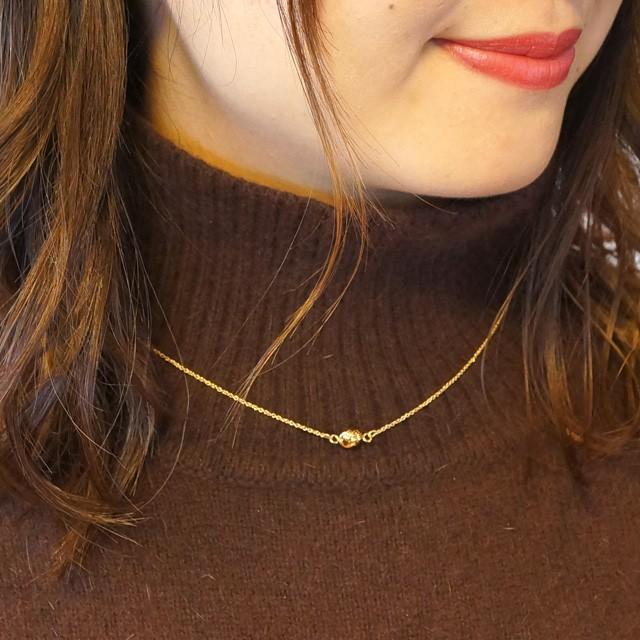 レディースネックレス チェーンネックレス 編み込み キラキラ ゴールド