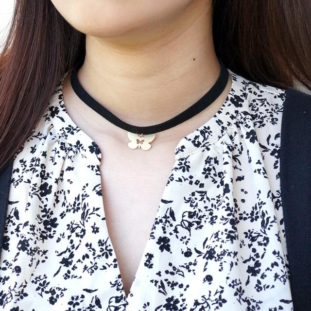 レディースネックレス チョーカーネックレス 蝶 ちょうちょ バタフライ
