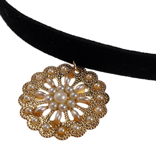 レディースネックレス チョーカーネックレス 花 フラワー 透かし