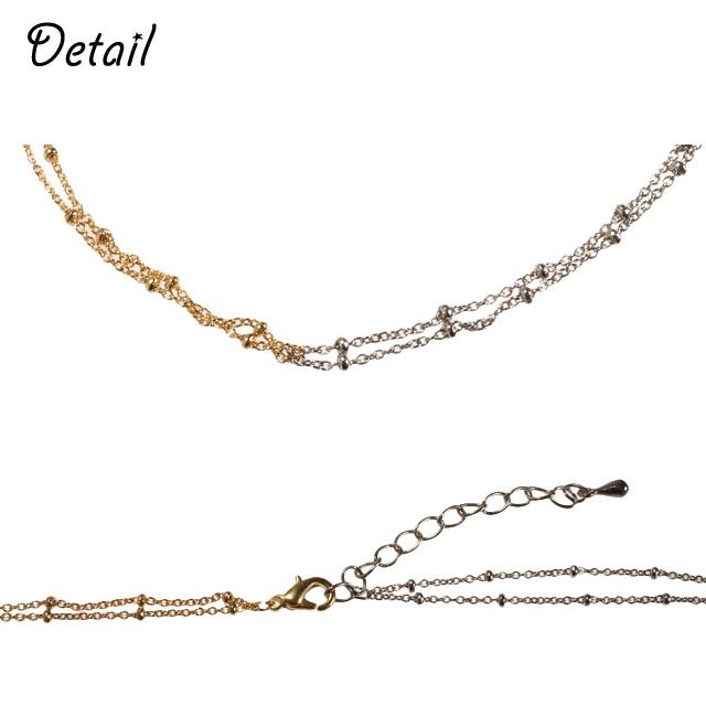 レディースネックレス チェーンネックレス バイカラー ゴールド