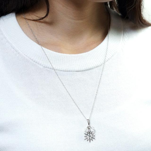 レディースネックレス チェーンネックレス 雪の結晶 スノーフレーク