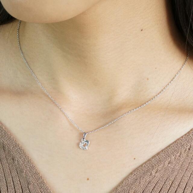 レディースネックレス チェーンネックレス オープンハート ライン