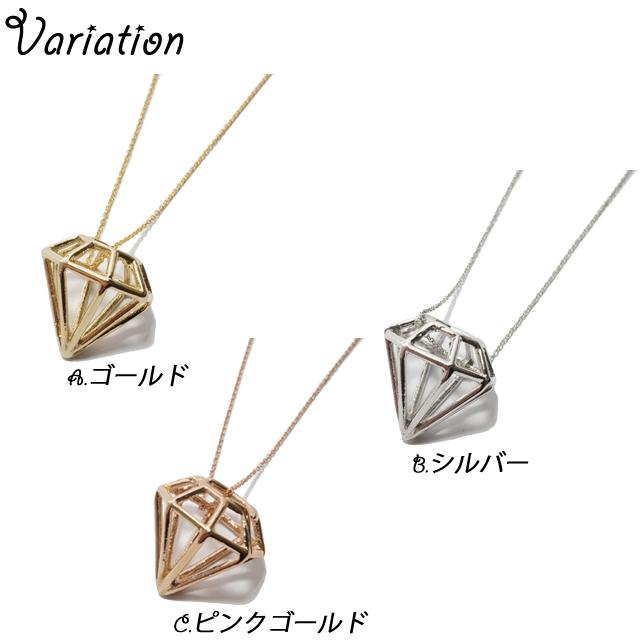 ネックレス ダイヤモンドカット アメコミ ポップ カジュアル ゴールド