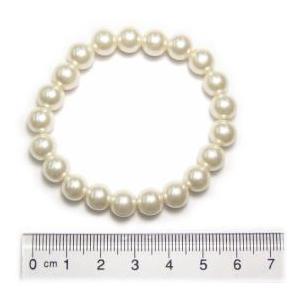 8mm球タイプ シンプルなアクリルパールのブレスレット アクリル製真珠 