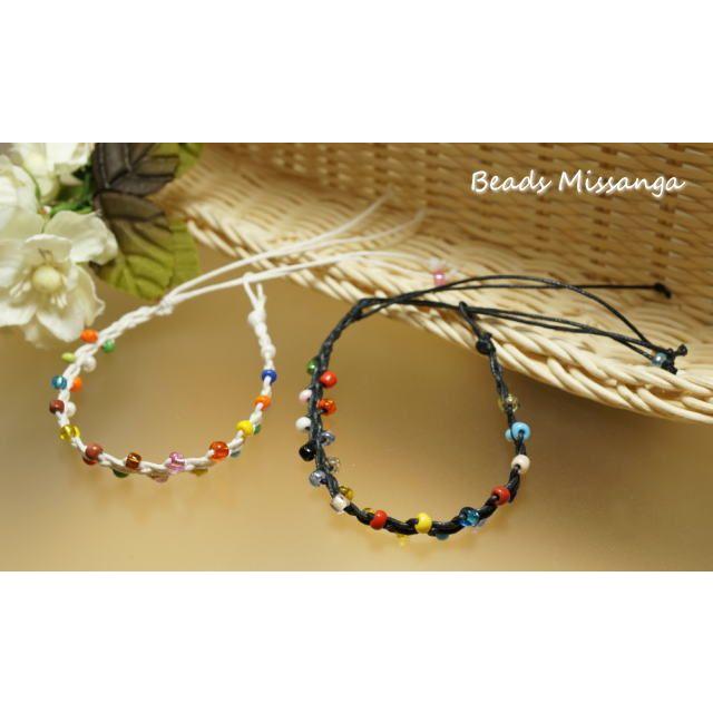 マルチカラーでカラフルな気分 ビーズを編みこんだカラフルエスニック