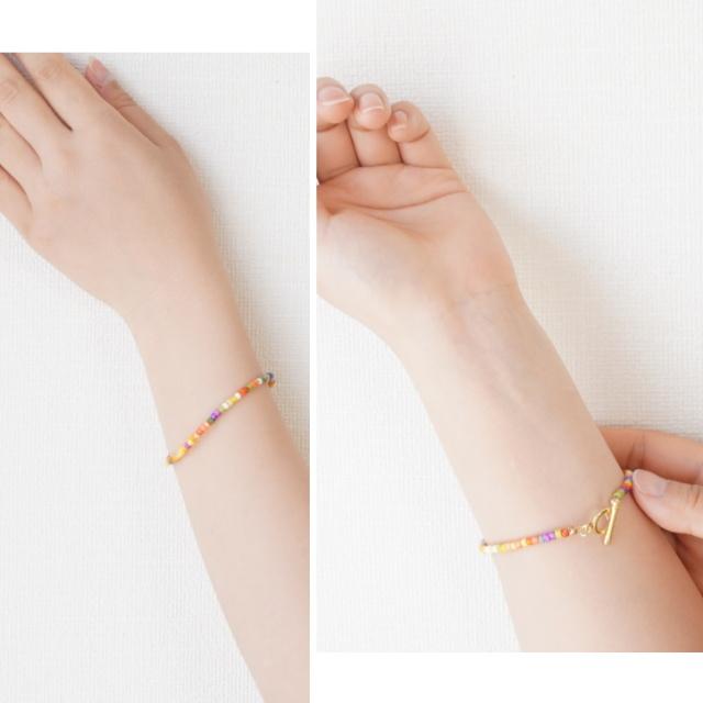 ブレスレット カラフル ポップ シンプル ヒッピー ビタミンカラー