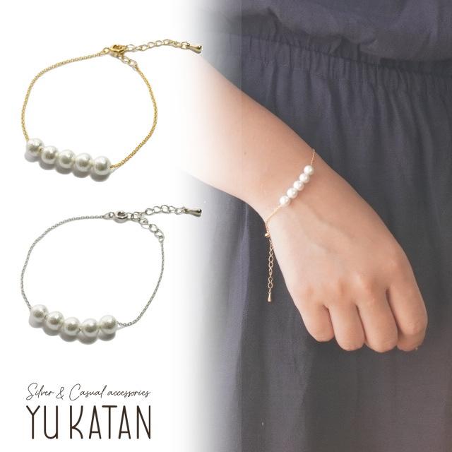 最終値下げ！CASMINE バロックパール ゴールド チェーン ブレスレット 316L ゴールド チェーンブレスレット 18k gp 18金 ブレスレット 喜平