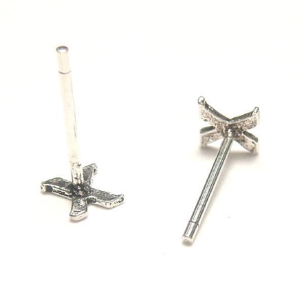 シルバーピアス X エックス カケル バッテン 模様 スタッド