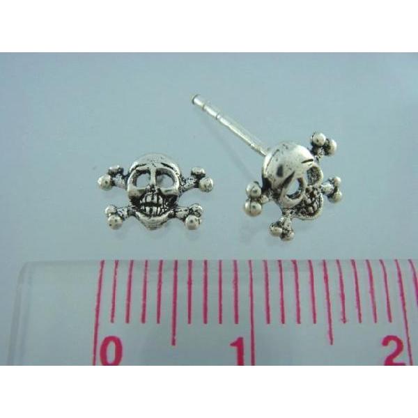 F.A.L/ドクロ/シルバーピアス/匿名配送/送料無料 シルバー925 スカルピアス ドクロピアス 頭蓋骨 スタッドピアス