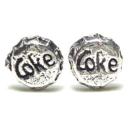 CDL ピアス　シルバー　2個 シルバーピアス Coke コーラ ビン ふた ピアス a262(a-7-2) 送料無料