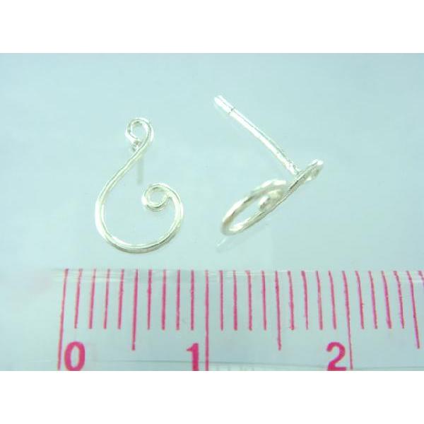 シルバーピアス 羽根 はてなマーク ワイヤー線 ピアス (a-8-4) 送料