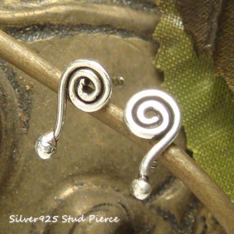 シルバーピアス カレンシルバー 渦巻き グルグル 模様 ピアス a318(a-8