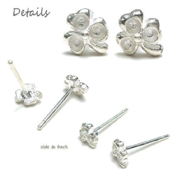 フラワーピアス　三つ葉　クローバー シルバーピアス 三つ葉 クローバー お花 スタッドピアス a401(a-12-1