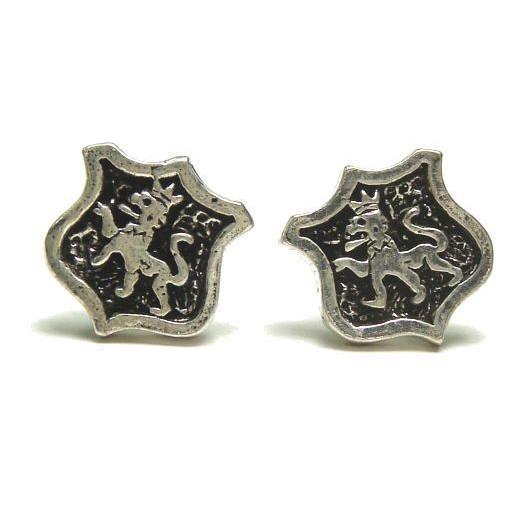 シルバーピアス 英国風 王冠 ライオン 紋章 ピアス a436(a-13-2) 母の  