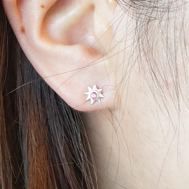 シルバー925 silver925 ピアス 星 スター 太陽 ギザギザ キラキラ