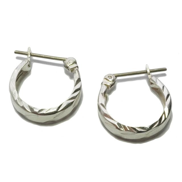 シルバーピアス シルバー925 フープピアス チタンポスト 直径14mm 内径