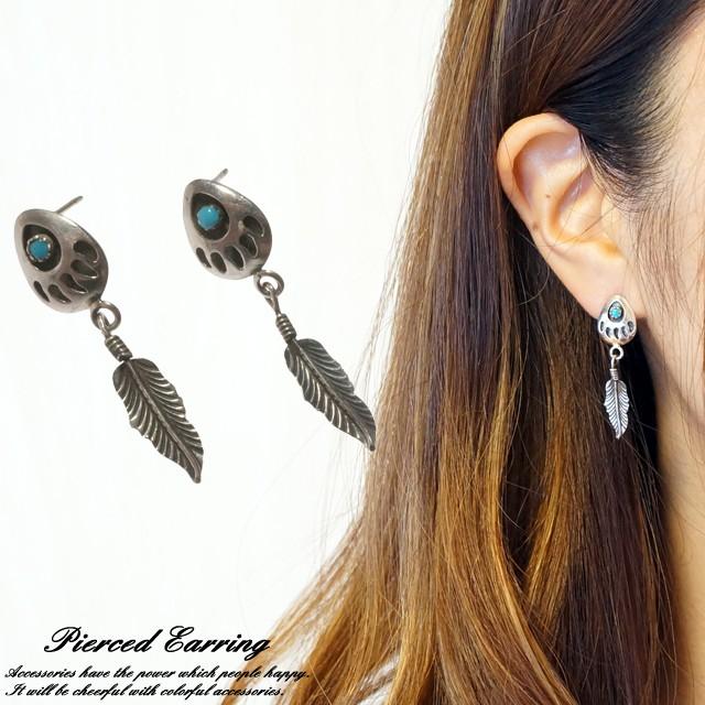 シルバー925 silver925 ピアス フェザー 羽 羽根 エスニック