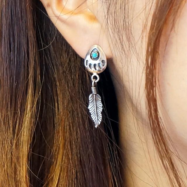 シルバー925 silver925 ピアス フェザー 羽 羽根 エスニック