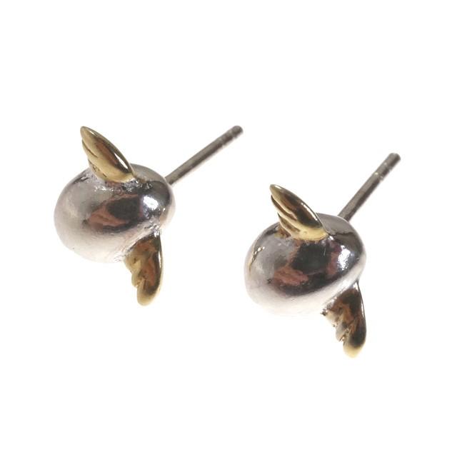 シルバーピアス 羽 羽根 フェザー 卵 たまご シルバー925 silver925