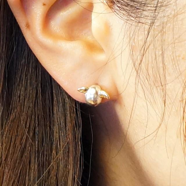 シルバーピアス 羽 羽根 フェザー 卵 たまご シルバー925 silver925