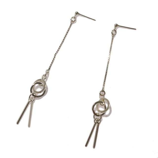 シルバー925 ベネチアンチェーン おまけ付き（シルバー925ピアス) シルバー925 silver925 ピアス ベネチアンチェーン ダブルリング バー