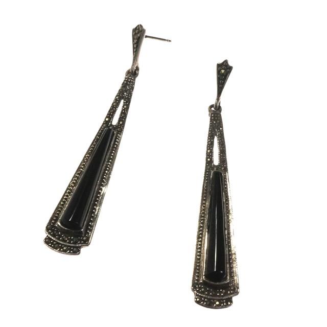 シルバーピアス シルバー925 細長 三角 トライアングル エスニック