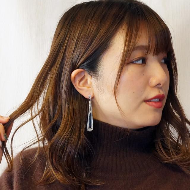 シルバーピアス シルバー925 細長 三角 トライアングル エスニック